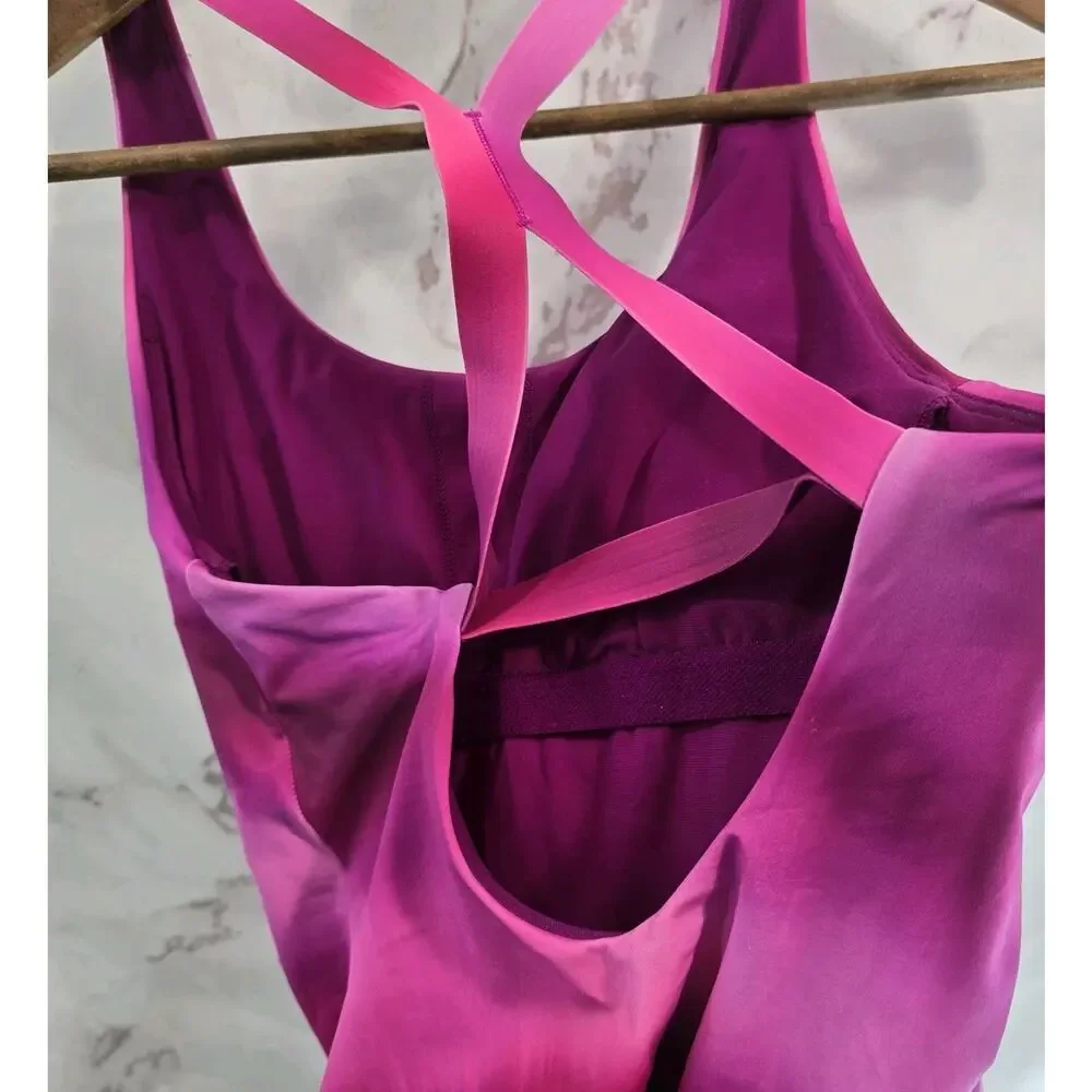 Athleta Swim Suit Womens XXS 2XS Pink Racerback Bathing One Piece Malibu Ombre